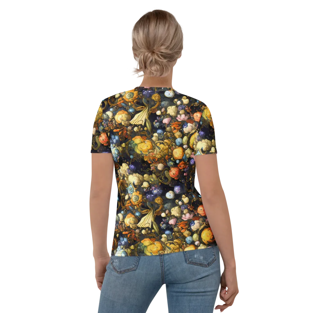 Baroque Blossom on Women's Crew Neck T-Shirt — Back
