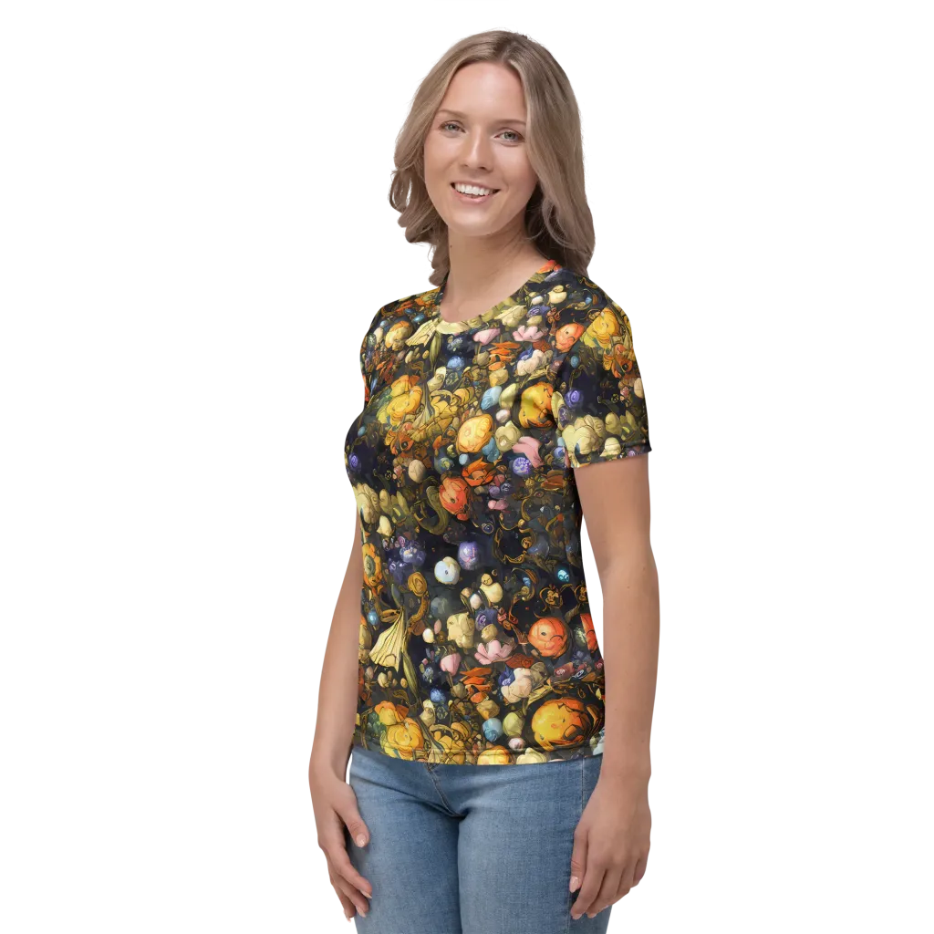 Baroque Blossom on Women's Crew Neck T-Shirt — Left
