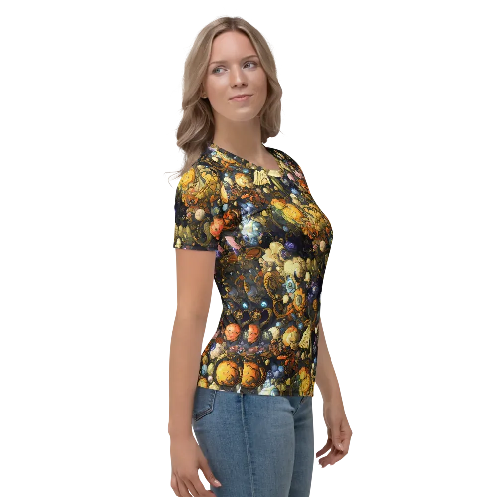 Baroque Blossom on Women's Crew Neck T-Shirt — Right