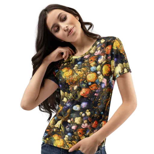 Baroque Blossom on a Women's Crew Neck T-Shirt