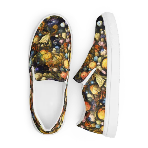 Baroque Blossom on a Men's Slip-On Canvas Shoes