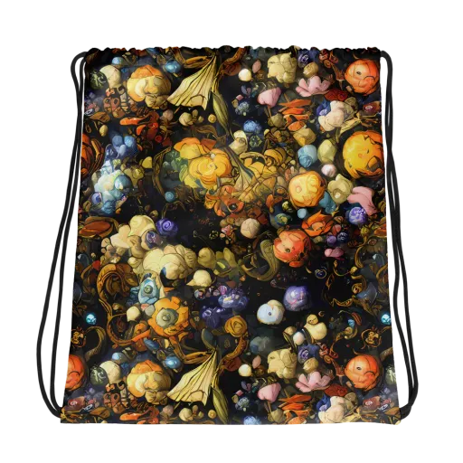 Baroque Blossom on a Drawstring Bag