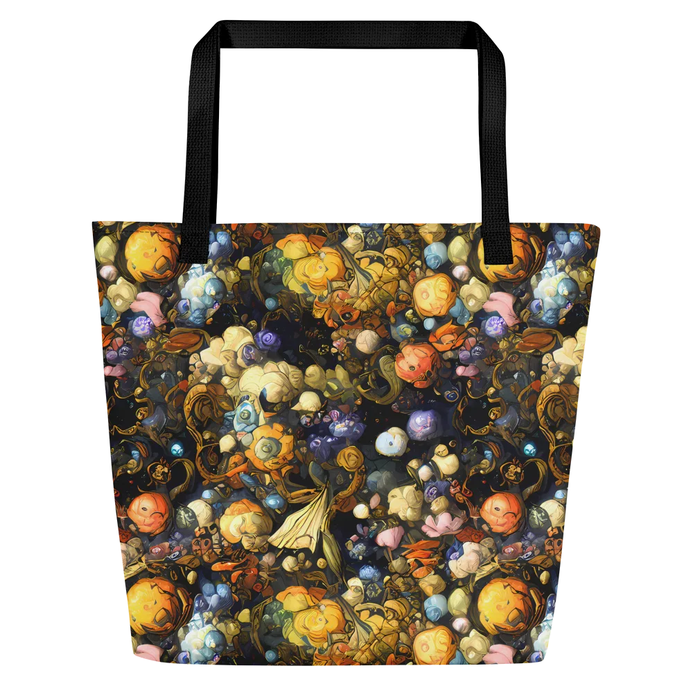 Baroque Blossom on Large Tote Bag W/ Pocket — Front