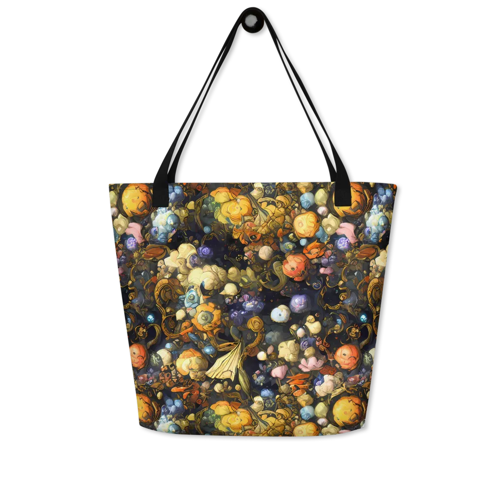 Baroque Blossom on Large Tote Bag W/ Pocket — Front