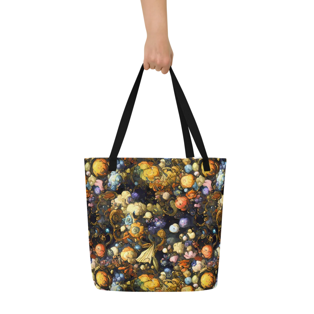 Baroque Blossom on Large Tote Bag W/ Pocket — Front