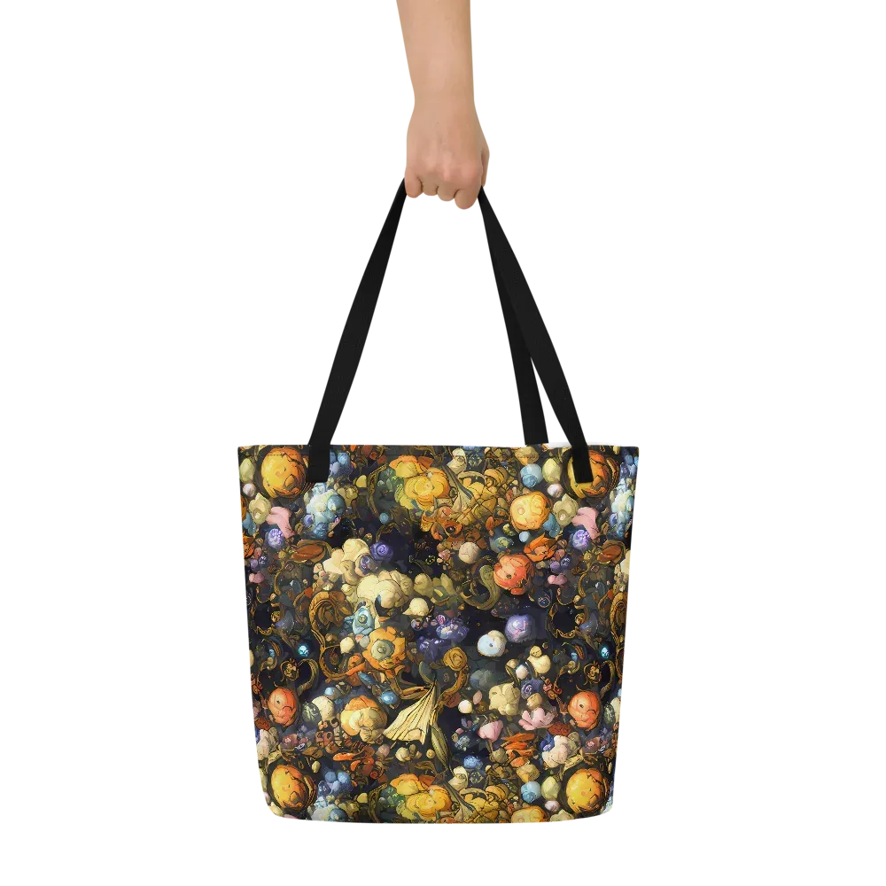 Baroque Blossom on Large Tote Bag W/ Pocket — Front