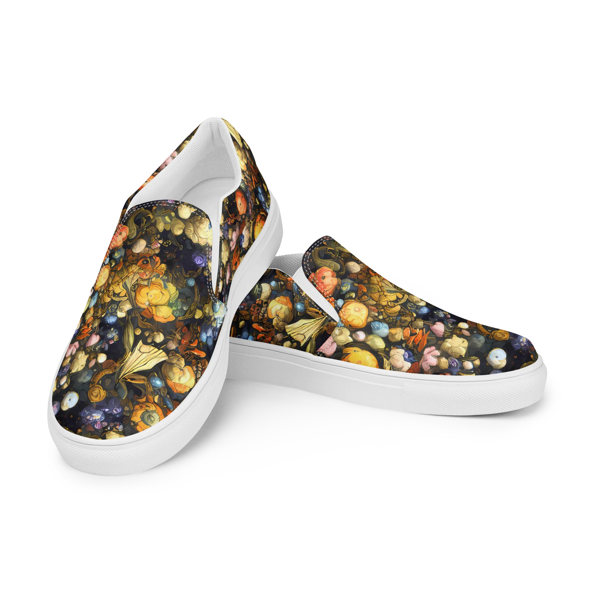 Baroque Blossom on Women's Slip-On Canvas Shoes — Left Front