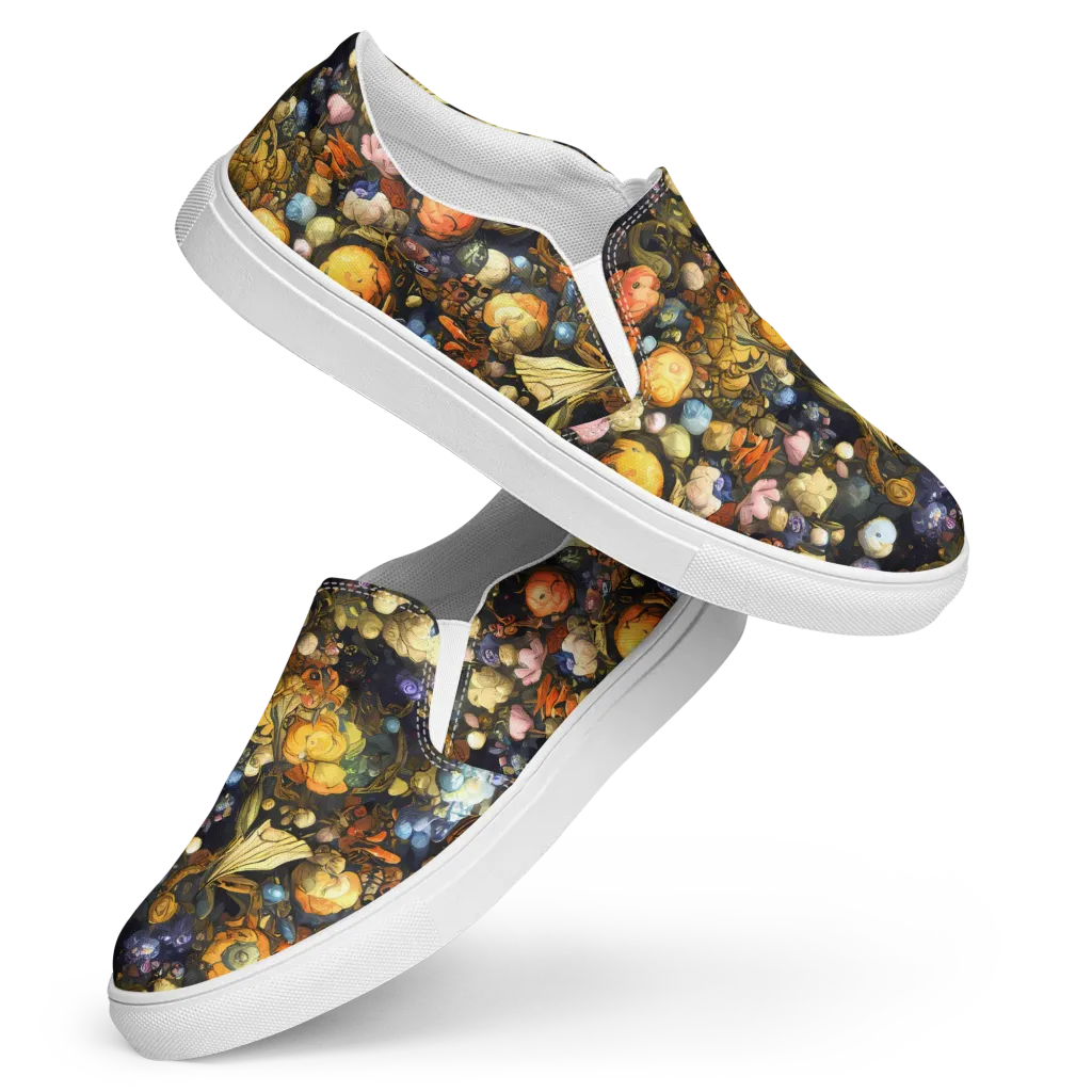 Baroque Blossom on Women's Slip-On Canvas Shoes — Front