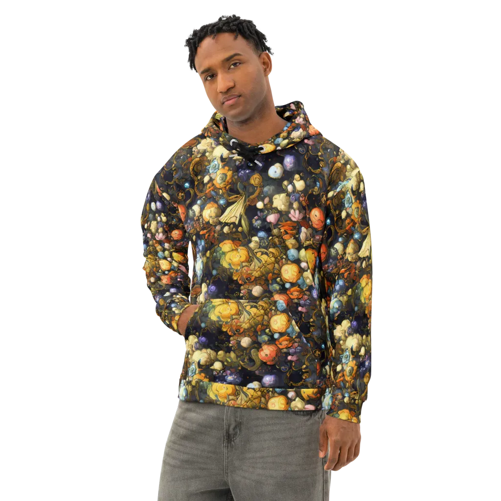 Baroque Blossom on Cotton Hoodie — Left Front