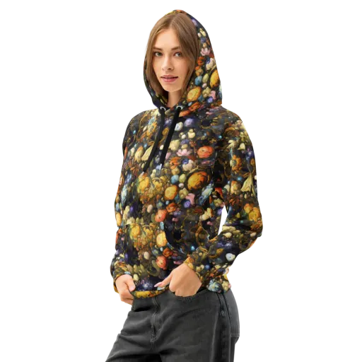 Baroque Blossom on a Cotton Hoodie