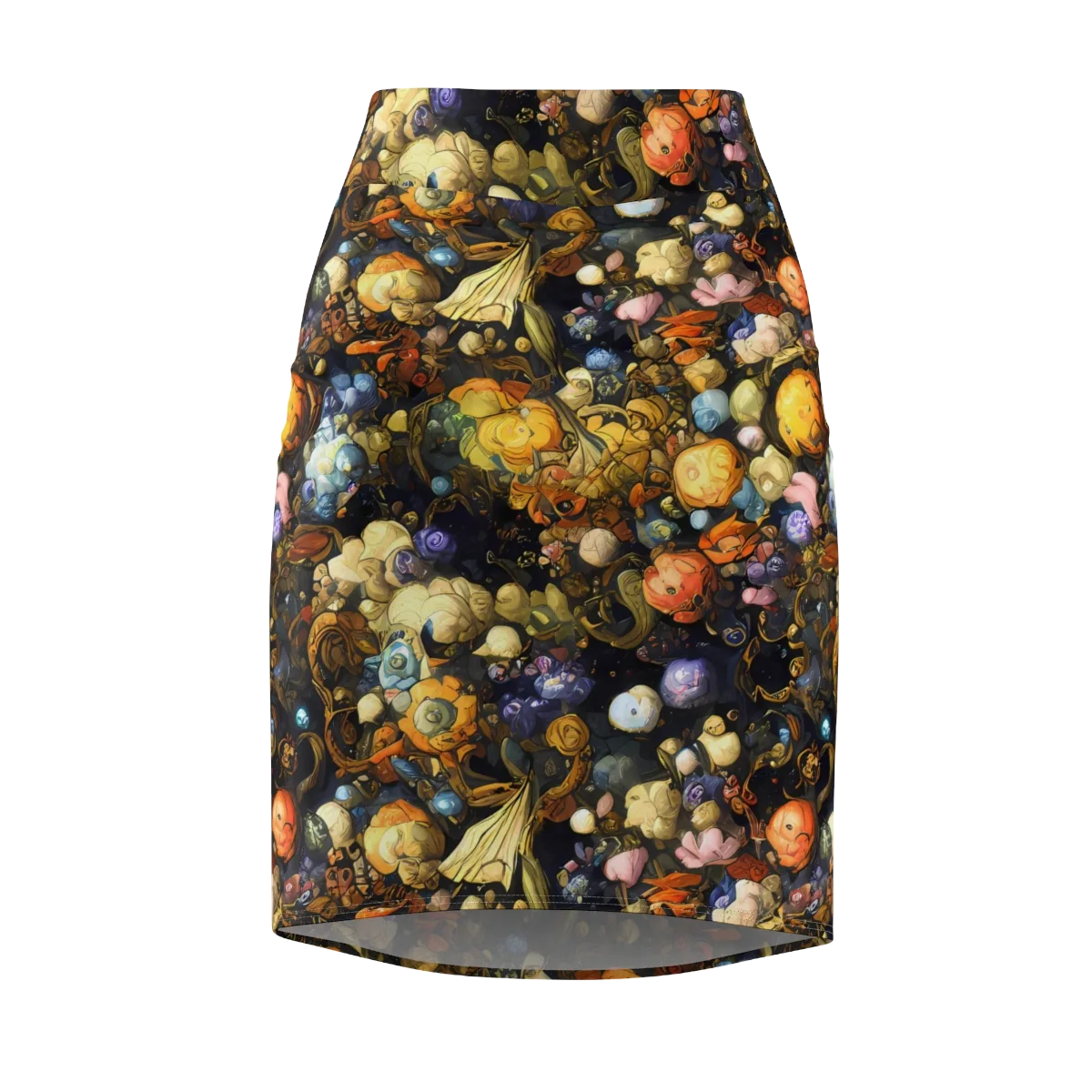 Baroque Blossom on Pencil Skirt — Front