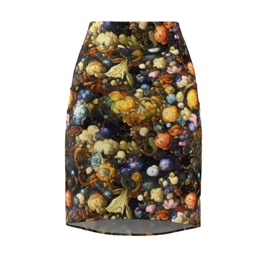 Baroque Blossom on a Pencil Skirt