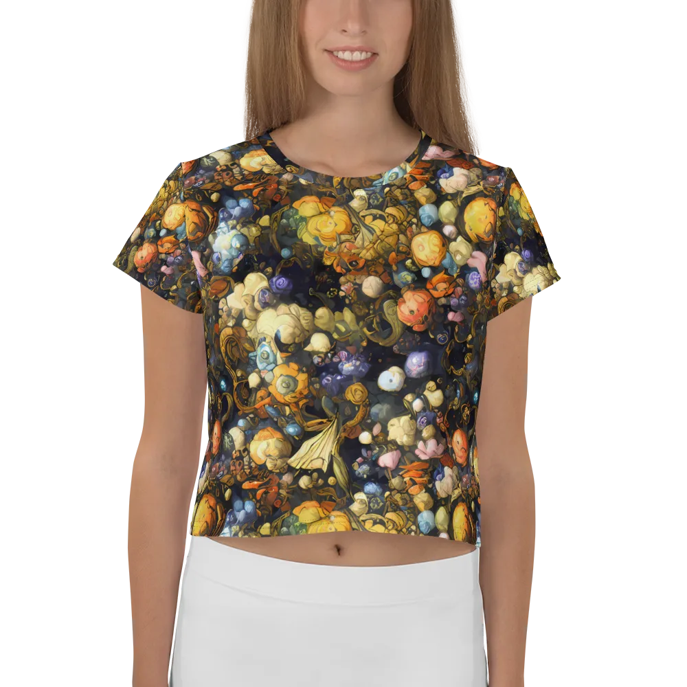 Baroque Blossom on Crop Tee — Front