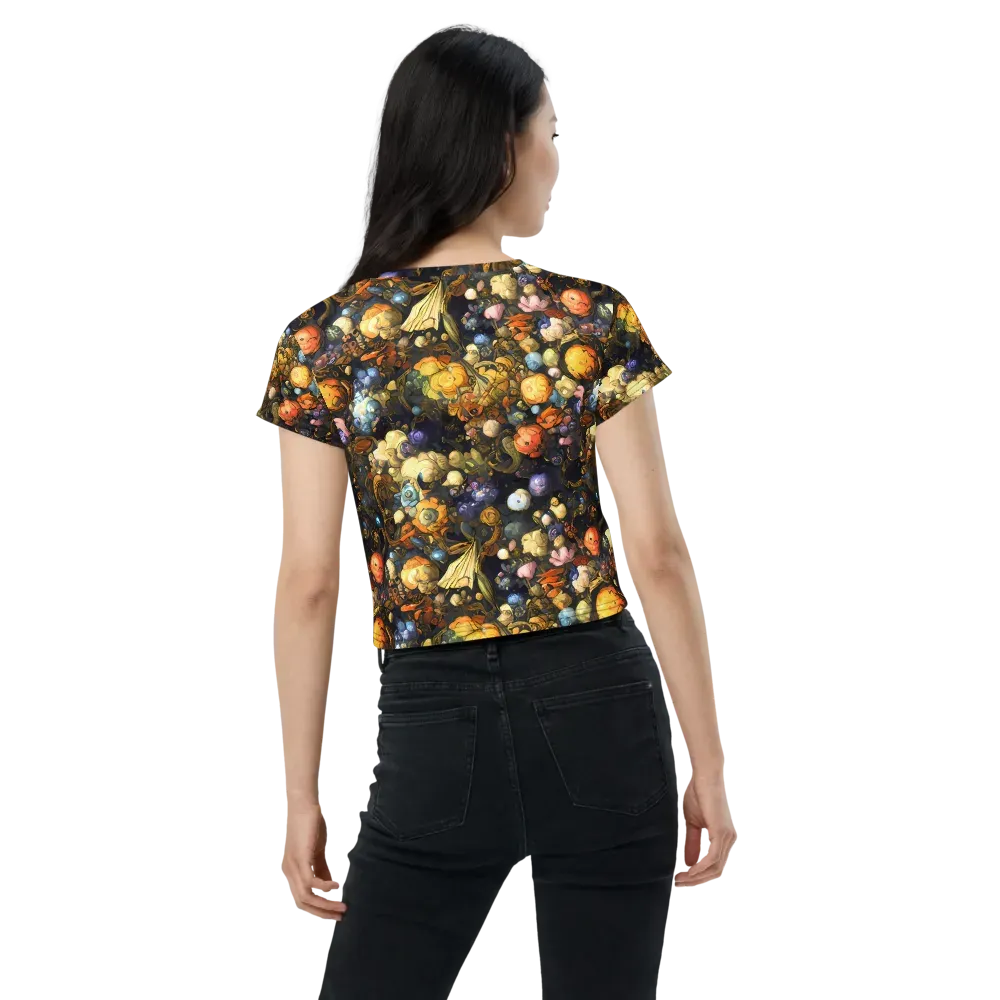 Baroque Blossom on Crop Tee — Back