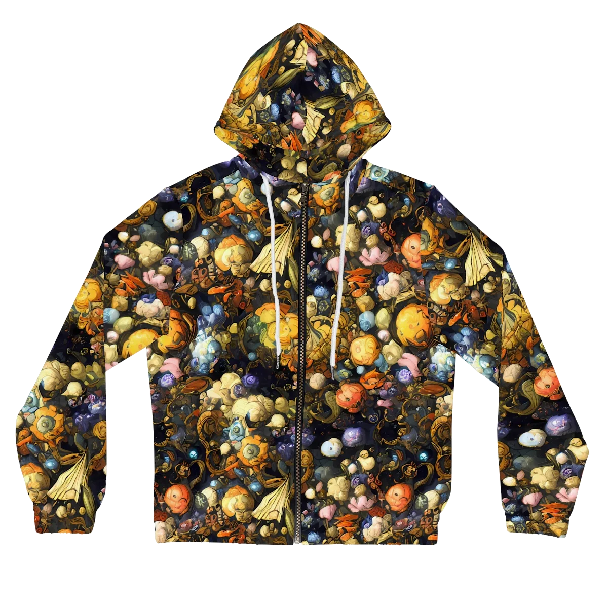Baroque Blossom on Women's Full-Zip Hoodie — Front