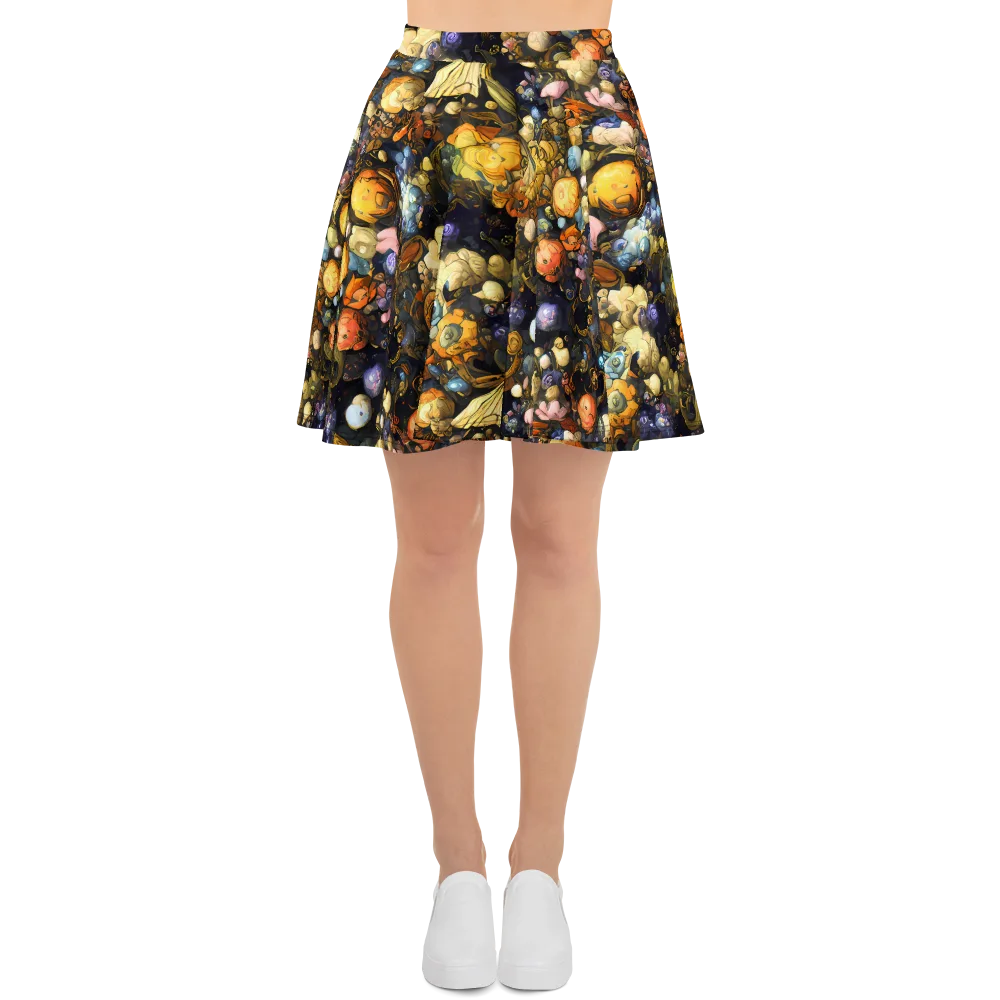Baroque Blossom on Skater Skirt — Front