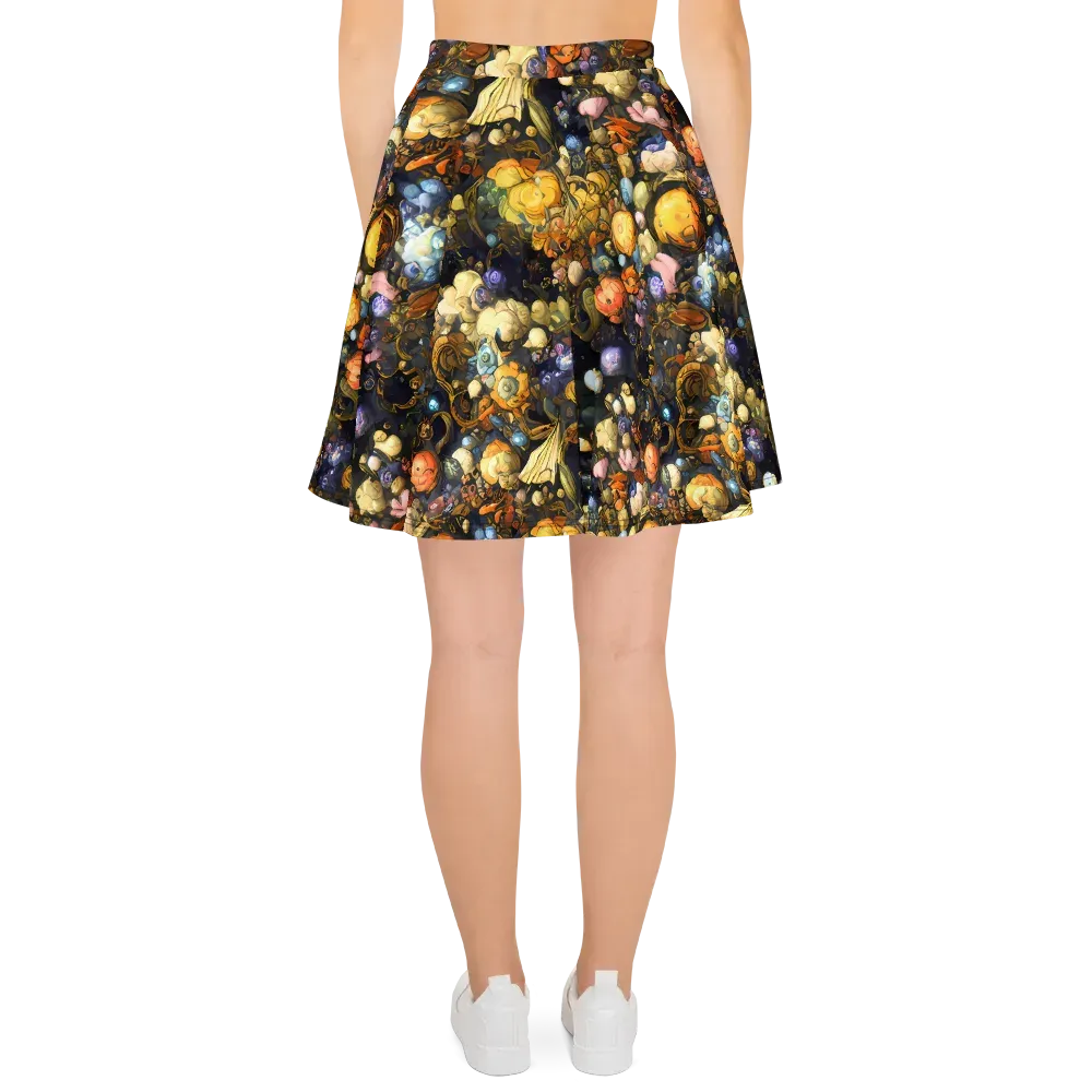 Baroque Blossom on Skater Skirt — Back