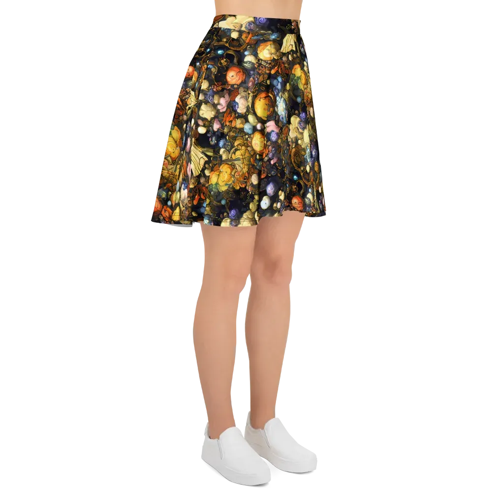 Baroque Blossom on Skater Skirt — Right