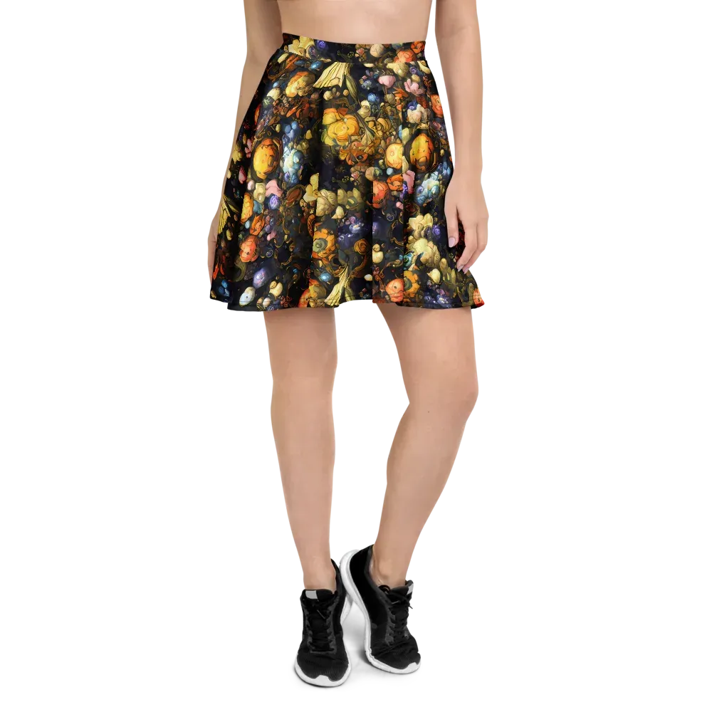 Baroque Blossom on Skater Skirt — Front