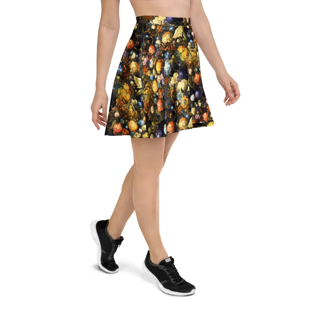 Baroque Blossom on Skater Skirt — Right