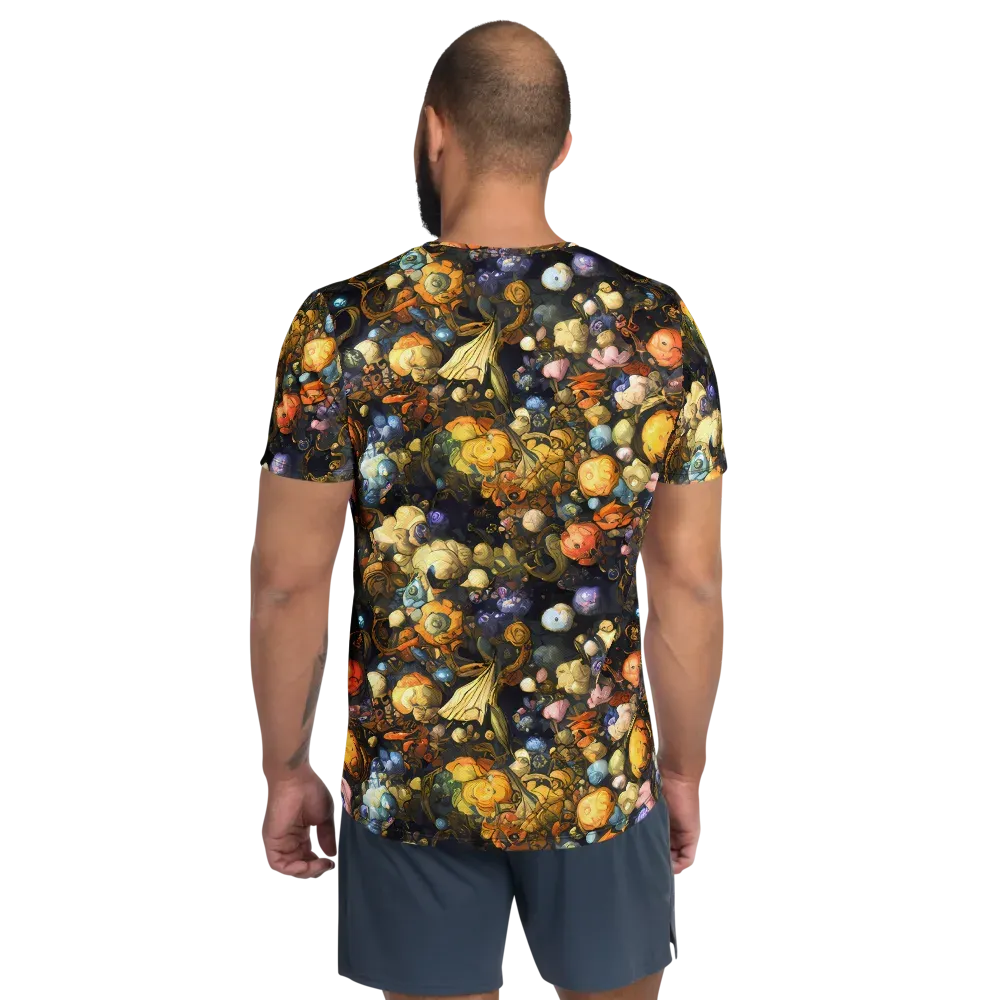 Baroque Blossom on Men's Athletic T-Shirt — Back