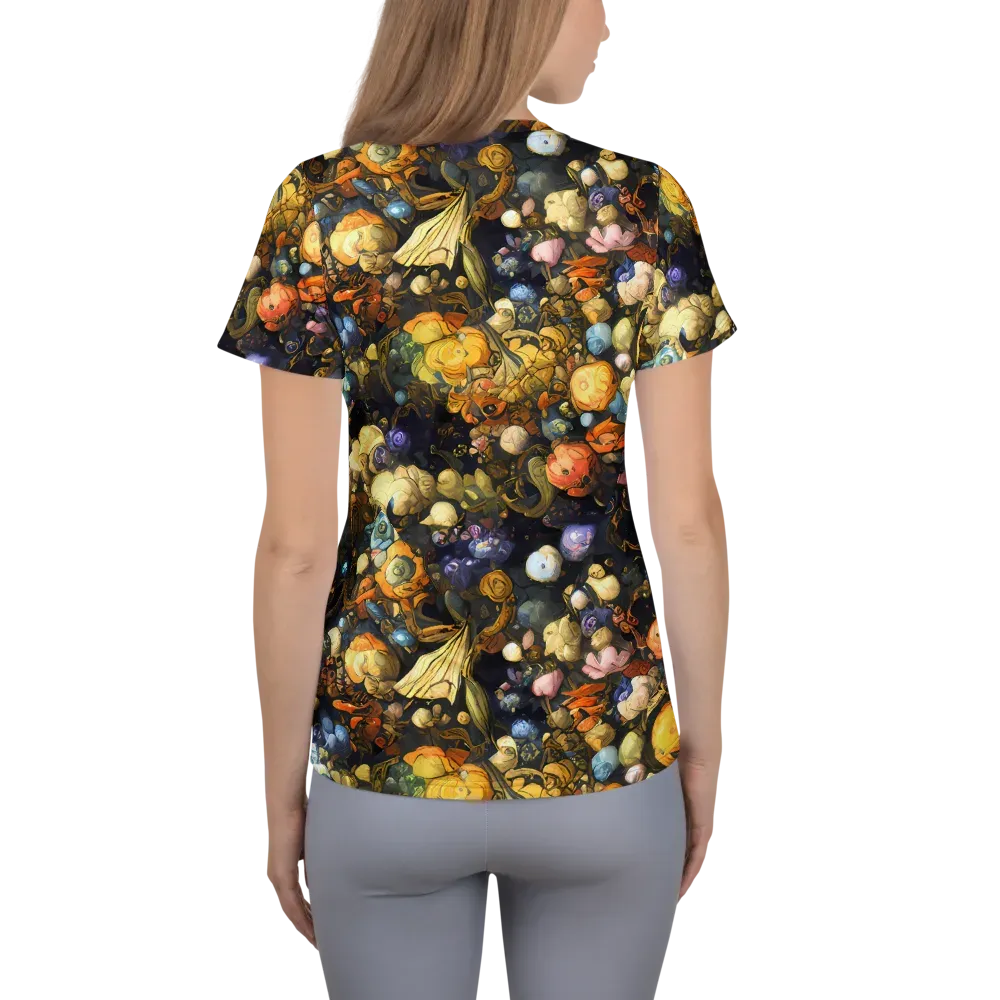 Baroque Blossom on Women's Athletic T-Shirt — Back