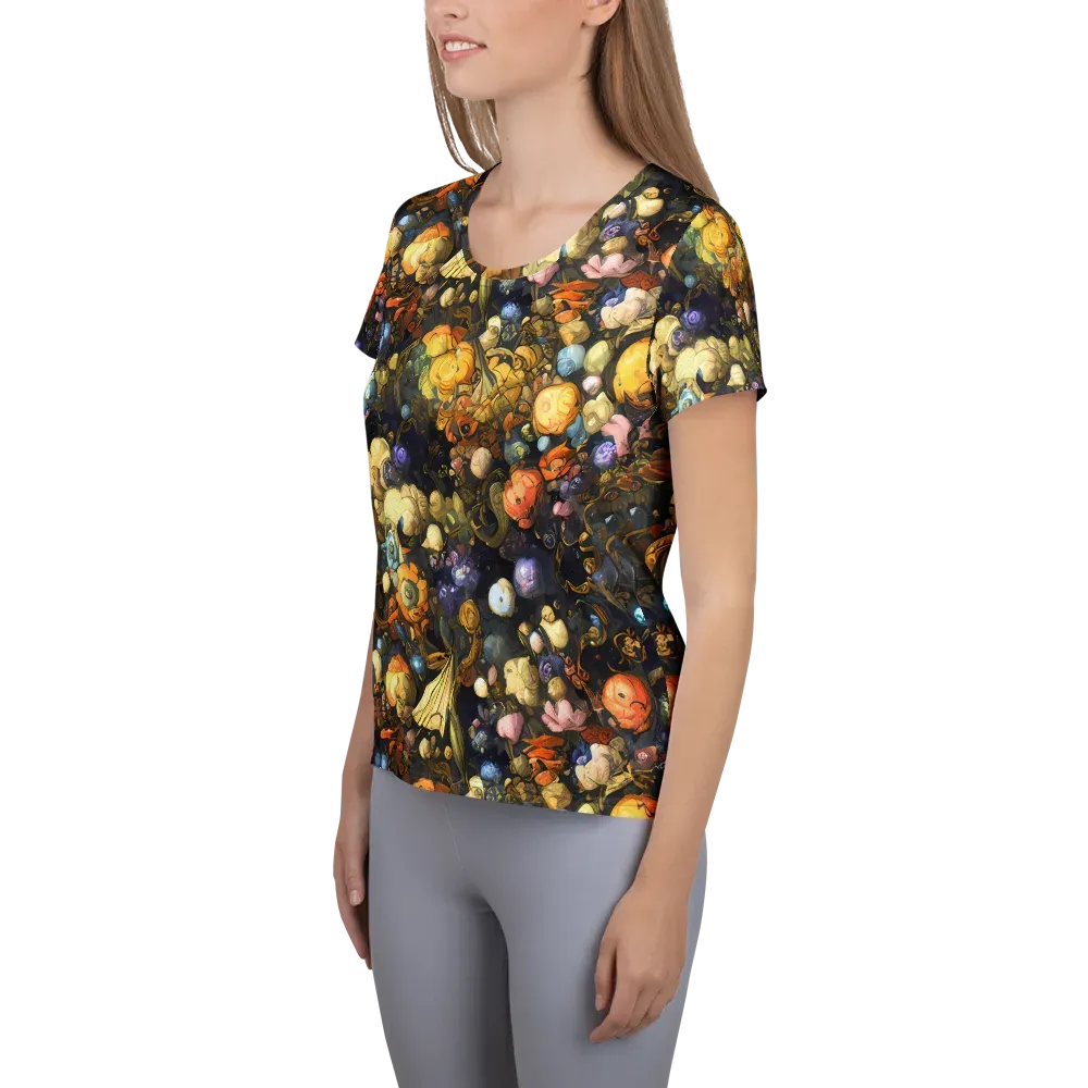 Baroque Blossom on Women's Athletic T-Shirt — Left
