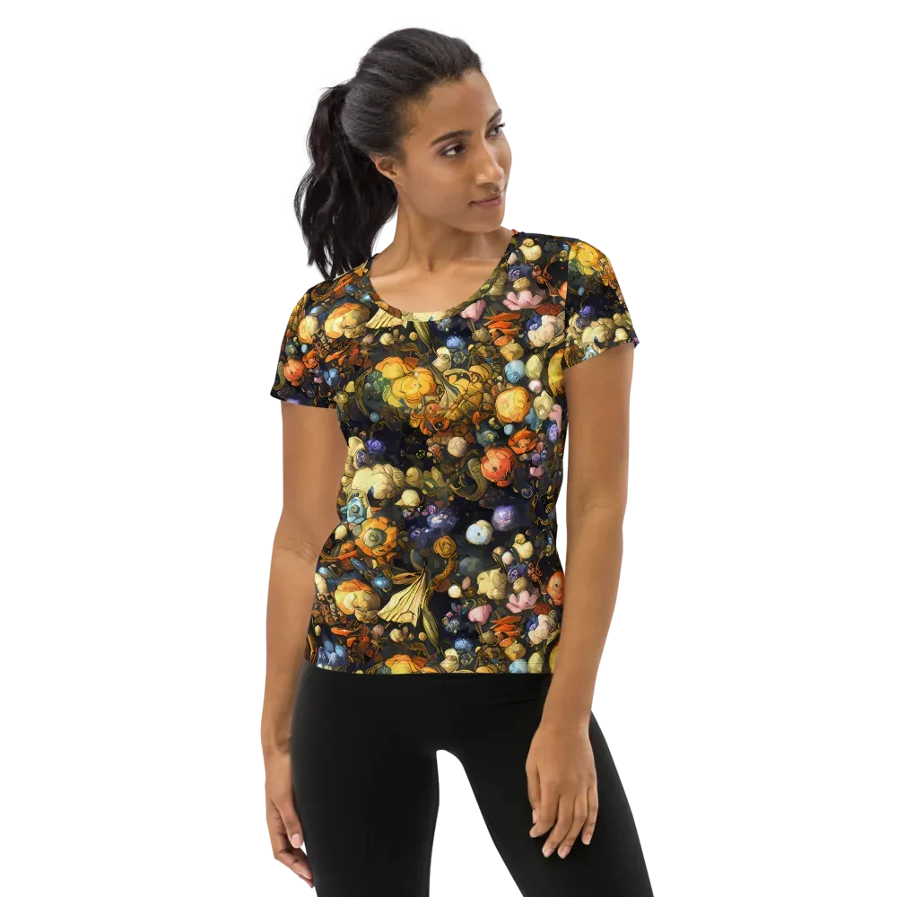 Baroque Blossom on Women's Athletic T-Shirt — Front