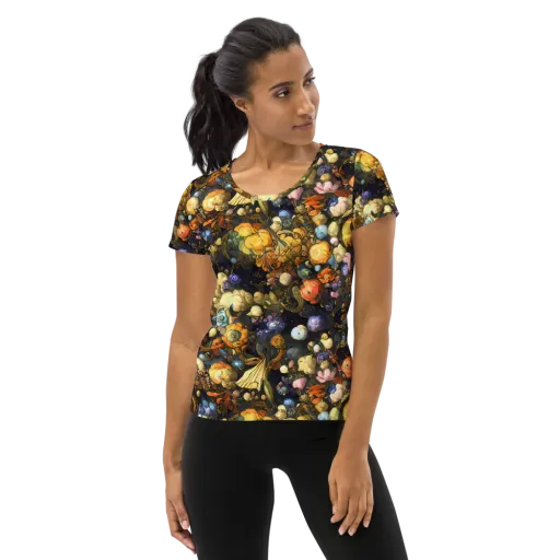 Baroque Blossom on a Women's Athletic T-Shirt