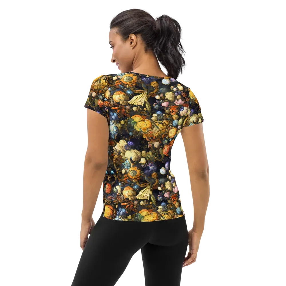 Baroque Blossom on Women's Athletic T-Shirt — Back