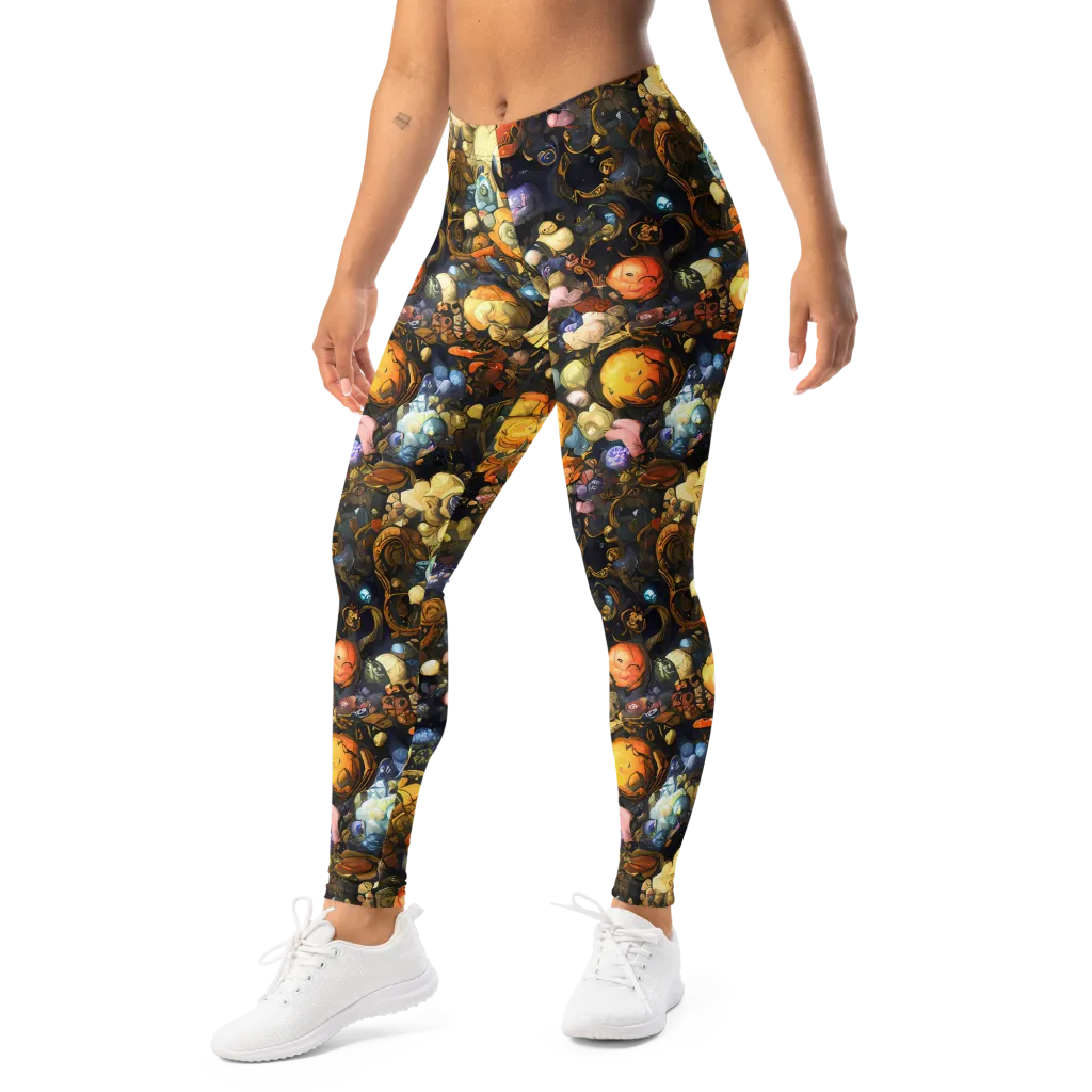 Baroque Blossom on Leggings — Left Front