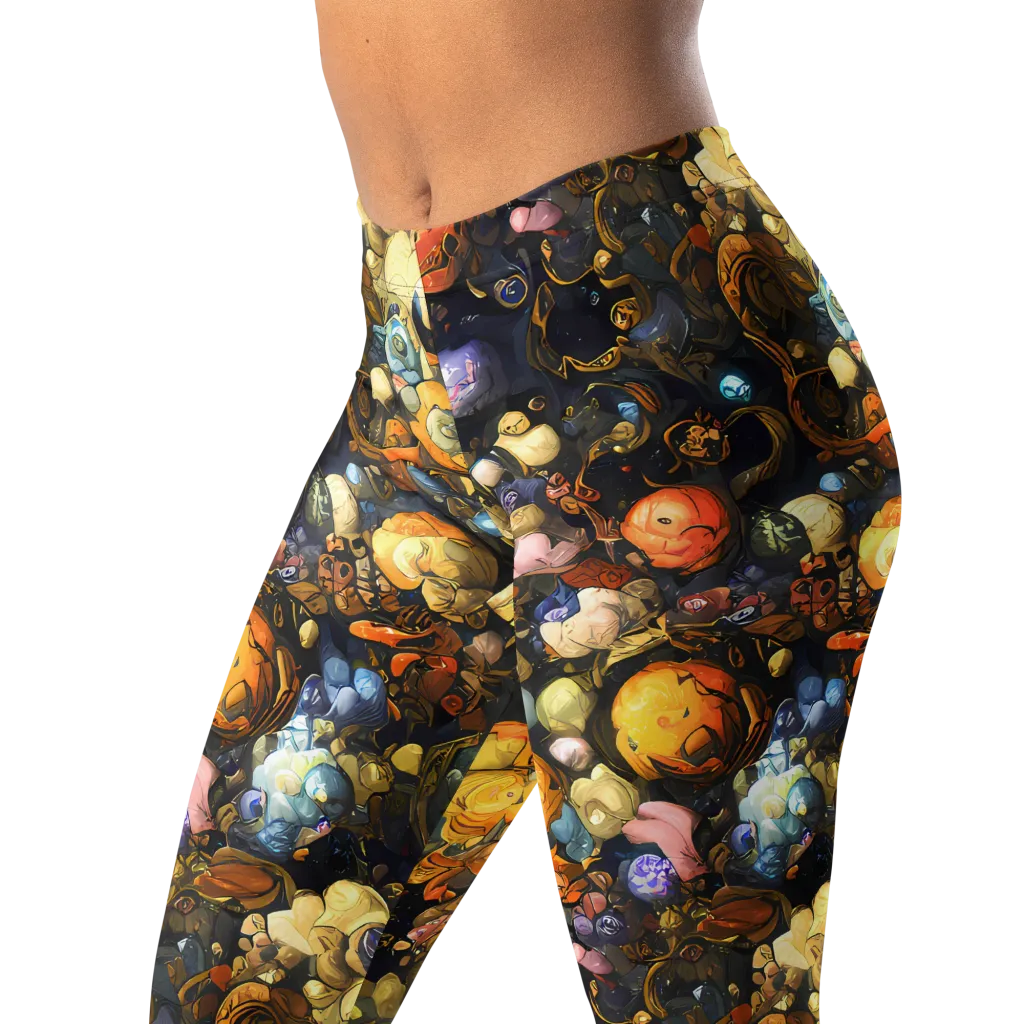 Baroque Blossom on Leggings — Left Front