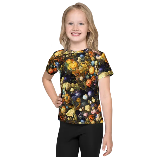 Baroque Blossom on a Kids Crew Neck T-Shirt