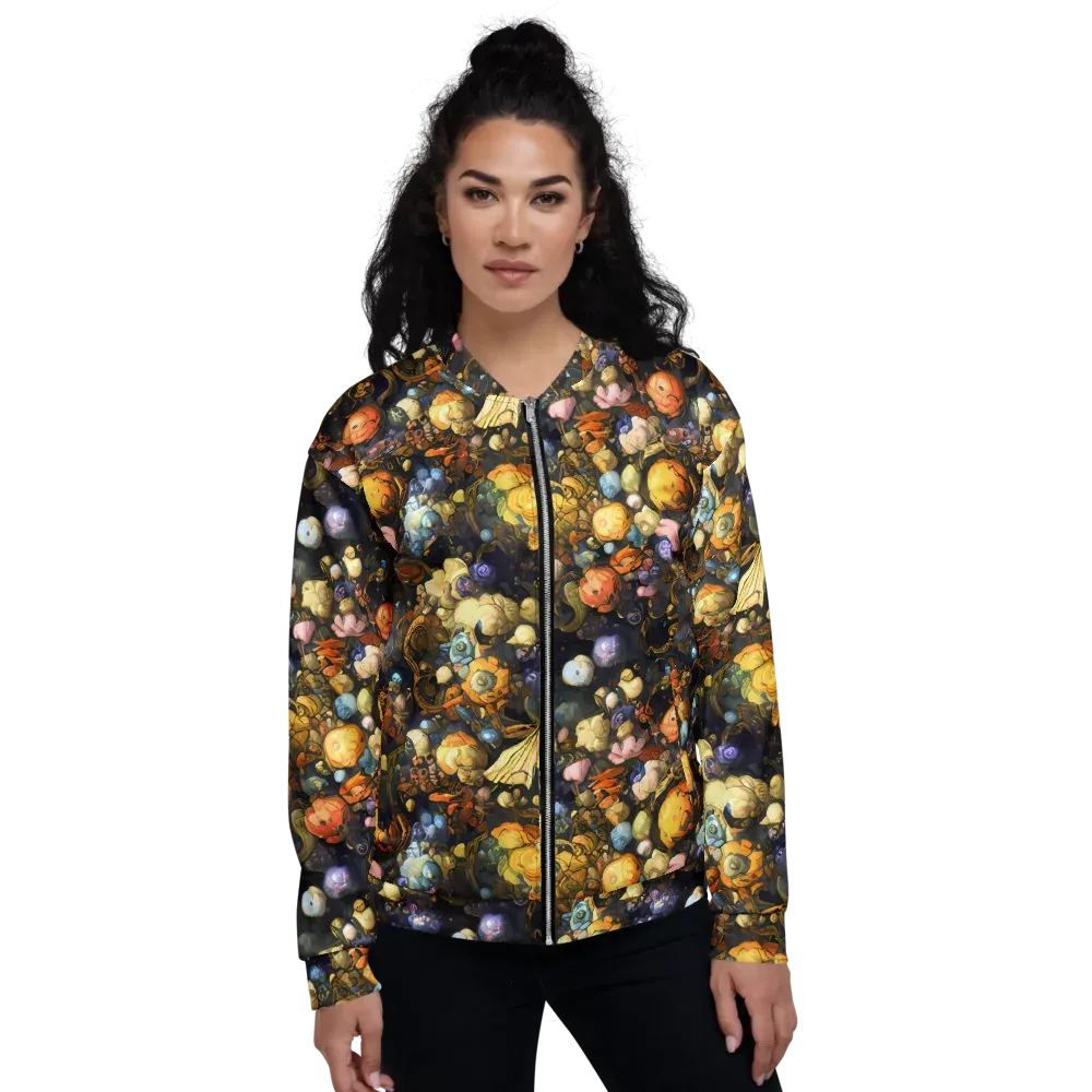 Baroque Blossom on Bomber Jacket — Front
