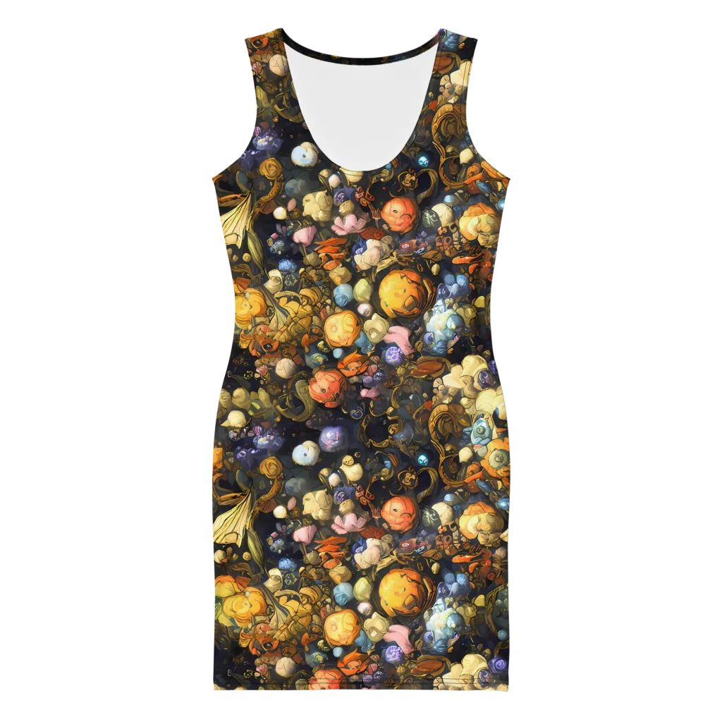 Baroque Blossom on Bodycon Dress — Front