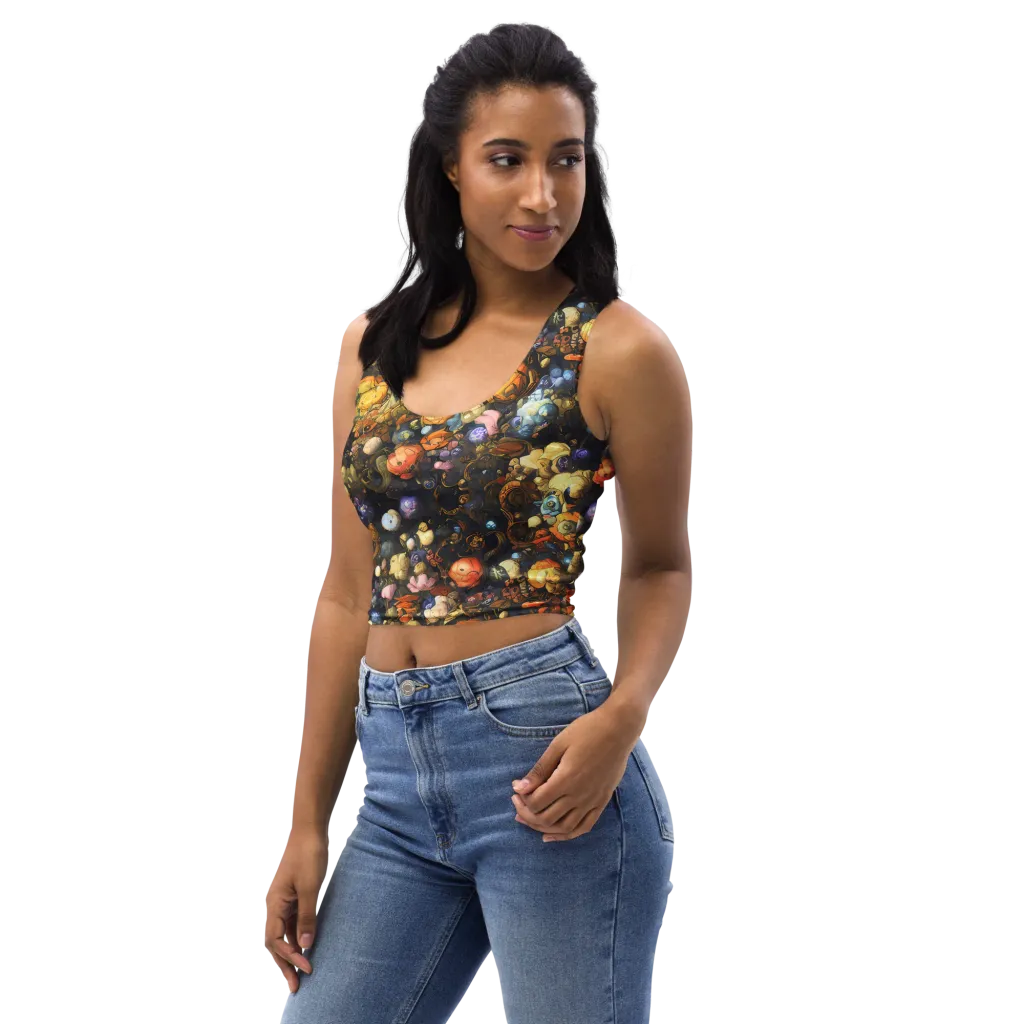 Baroque Blossom on Crop Top — Left Front