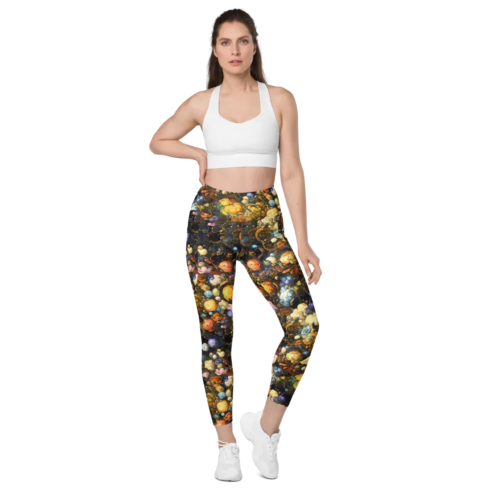 Baroque Blossom on Leggings with Pockets — Front