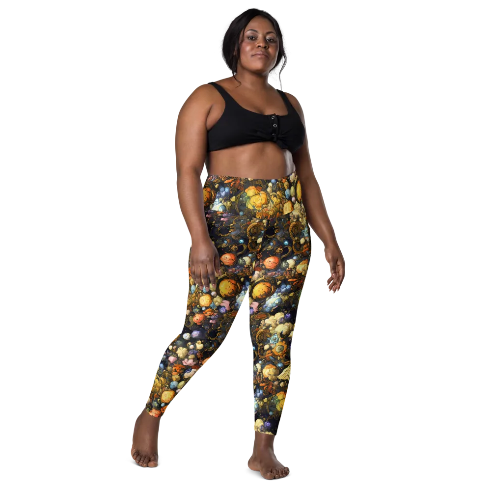 Baroque Blossom on Leggings with Pockets — Front