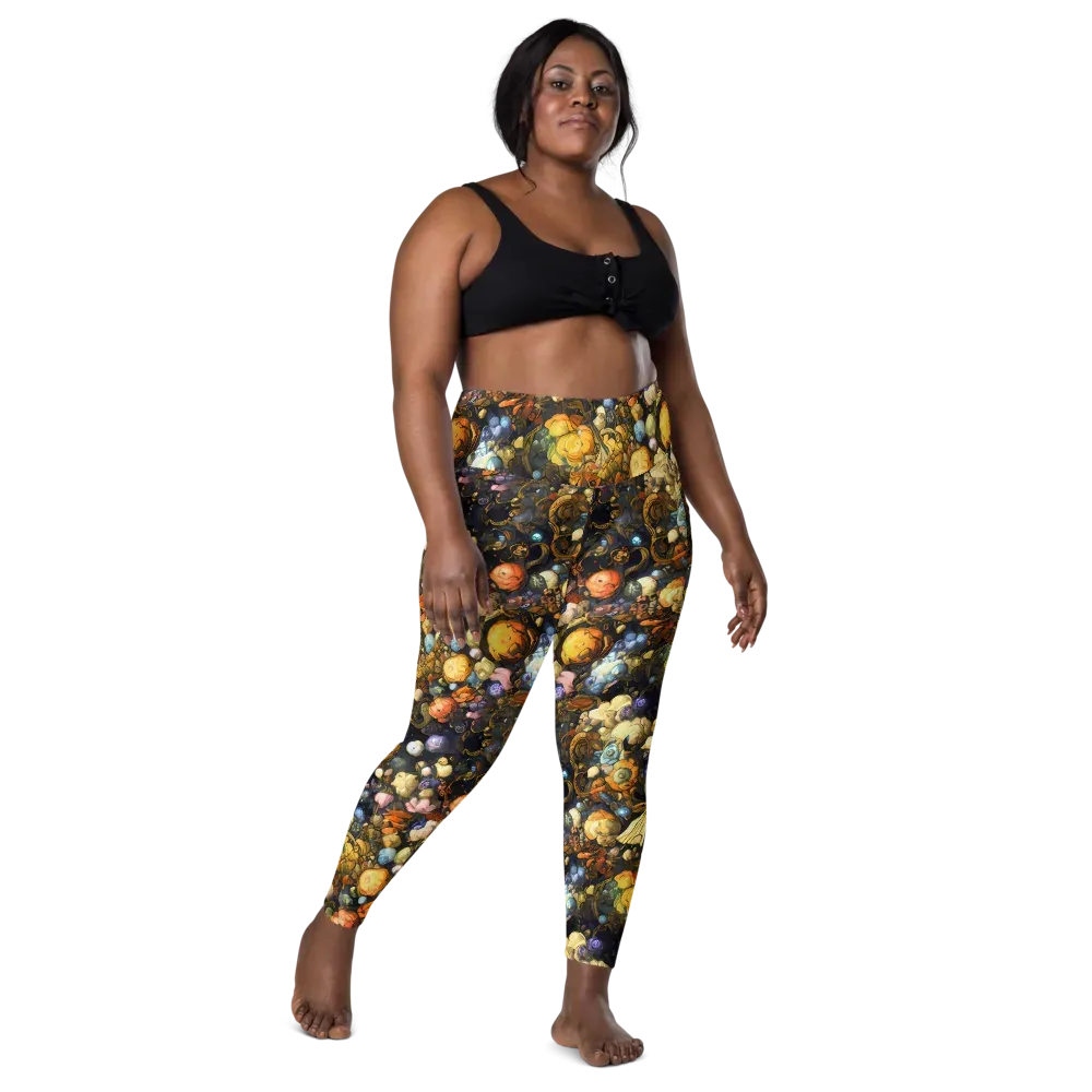 Baroque Blossom on Leggings with Pockets — Front