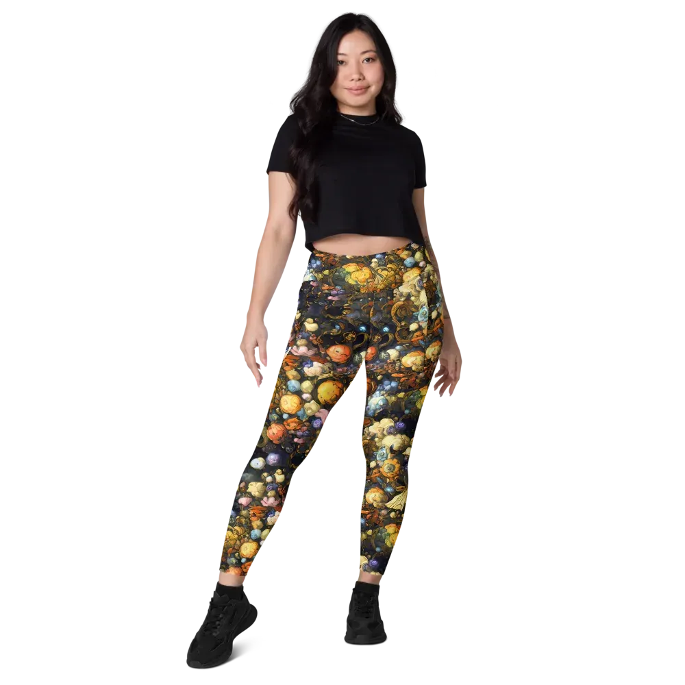Baroque Blossom on Leggings with Pockets — Front