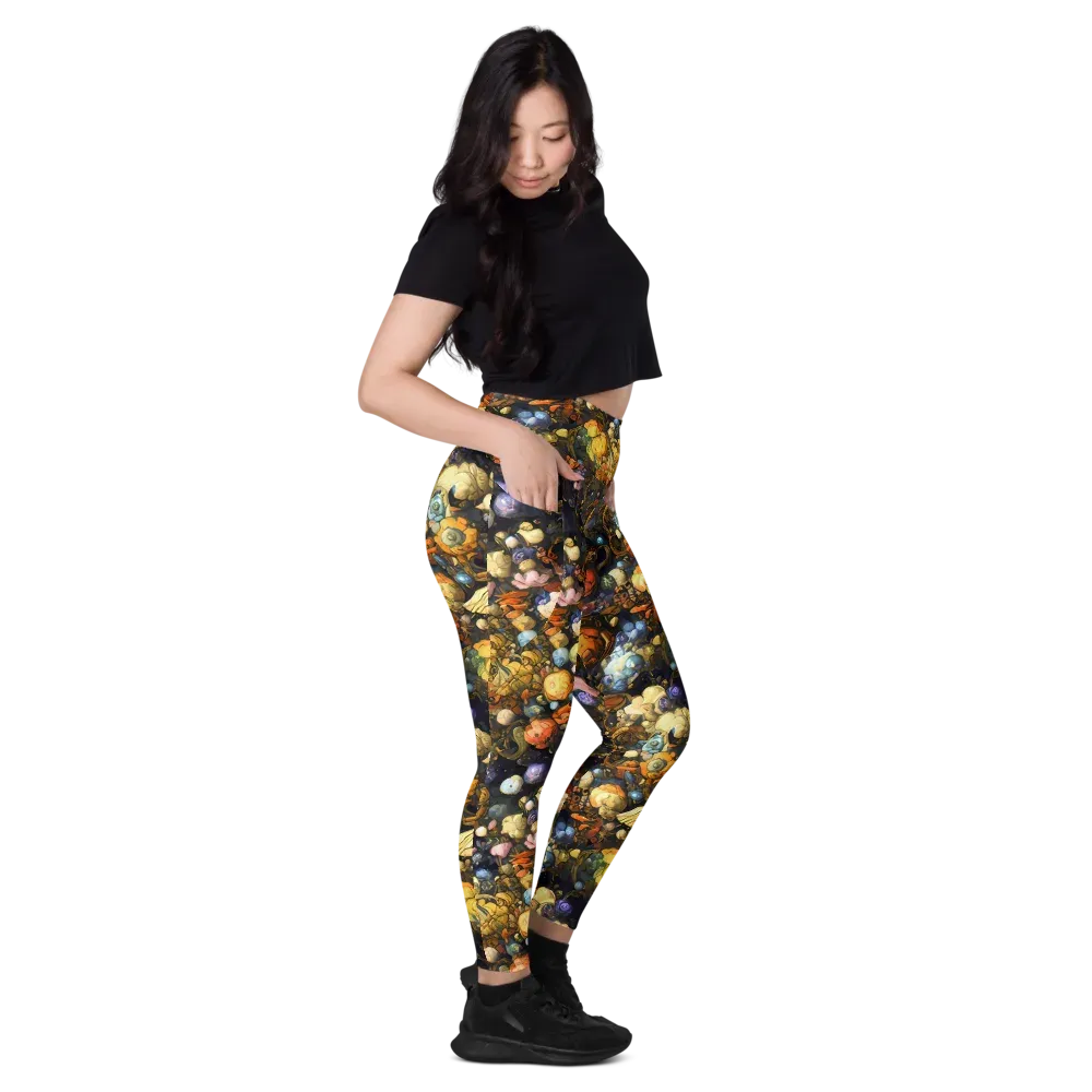 Baroque Blossom on Leggings with Pockets — Right