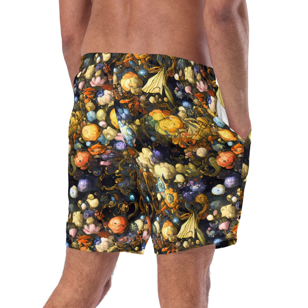 Baroque Blossom on Swim Trunks — Right Back