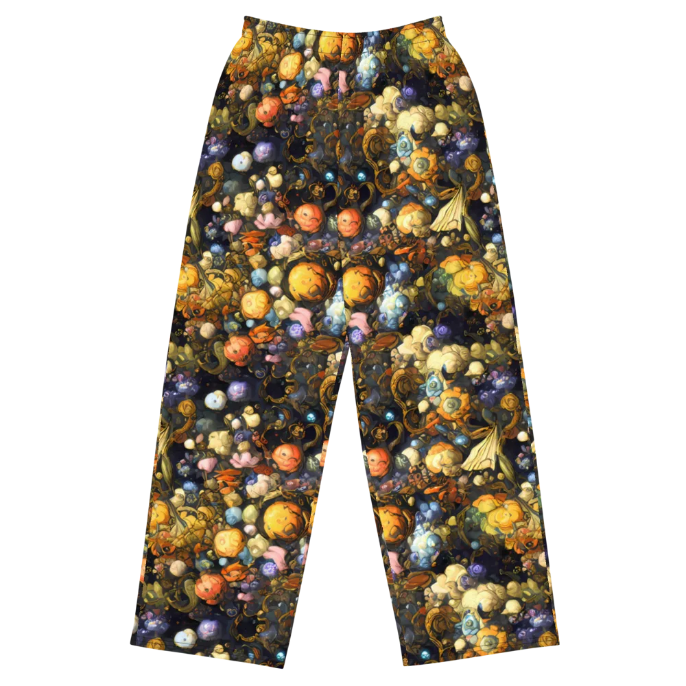 Baroque Blossom on Wide-Leg Pants — Front