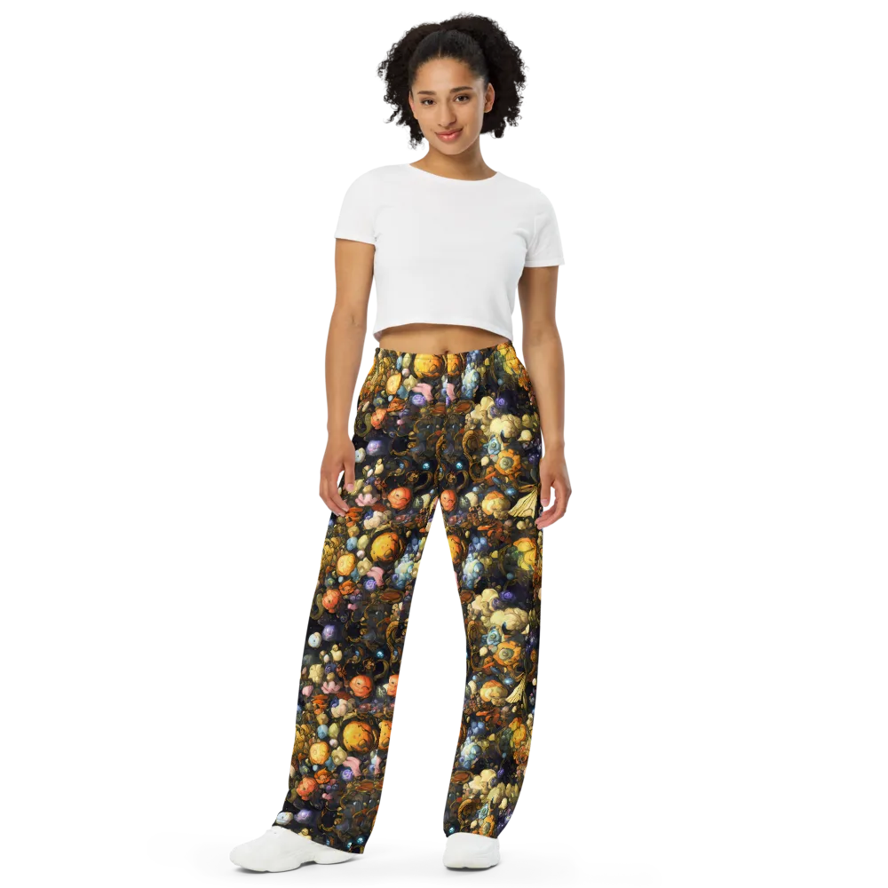 Baroque Blossom on Wide-Leg Pants — Front