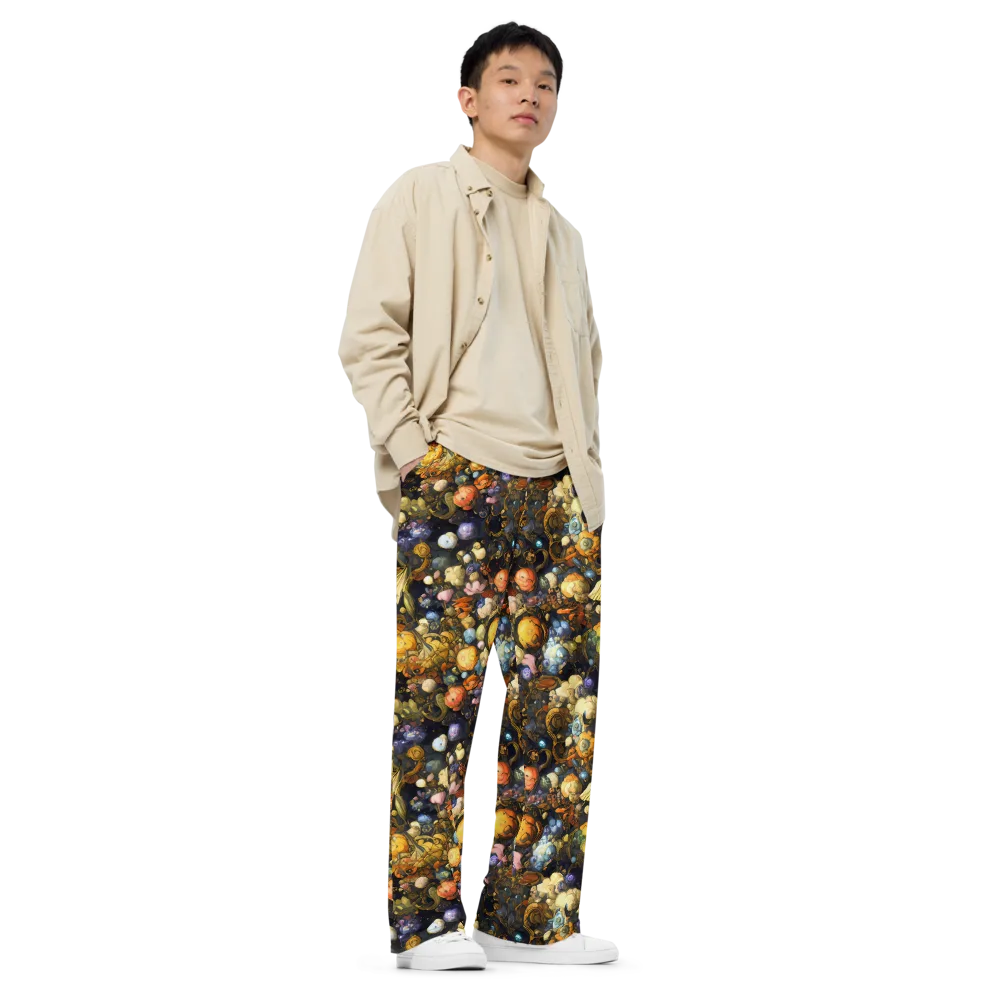 Baroque Blossom on Wide-Leg Pants — Right Front