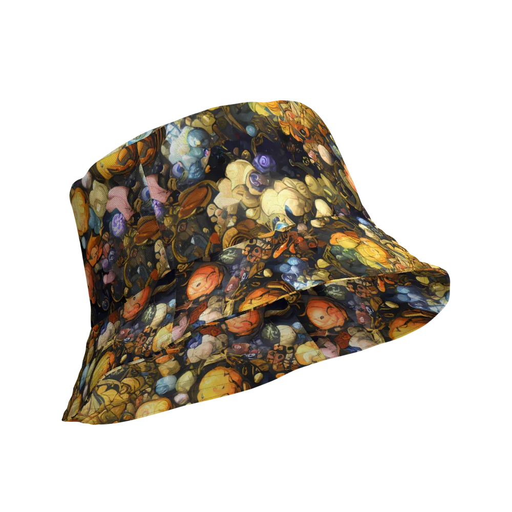 Baroque Blossom on Reversible Bucket Hat — Product details Outside