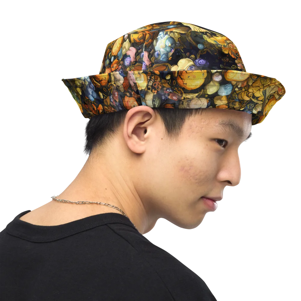 Baroque Blossom on Reversible Bucket Hat — Right Outside