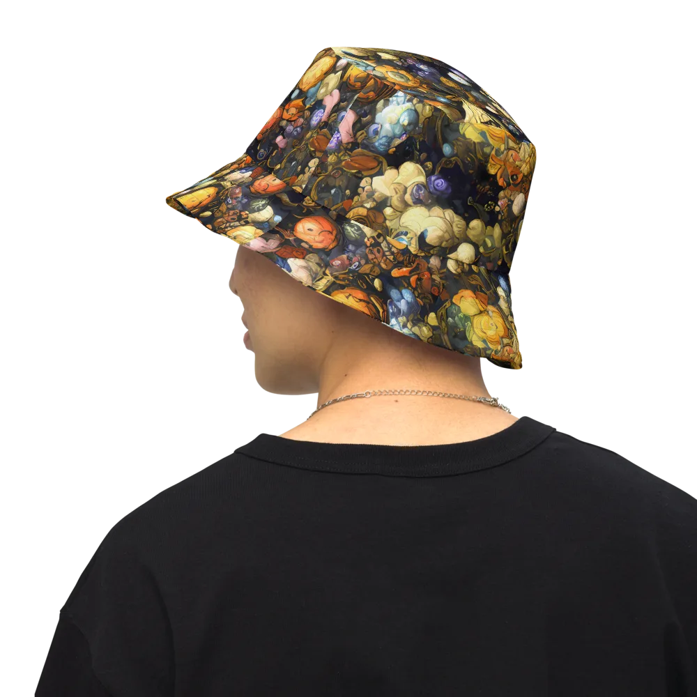 Baroque Blossom on Reversible Bucket Hat — Back Inside