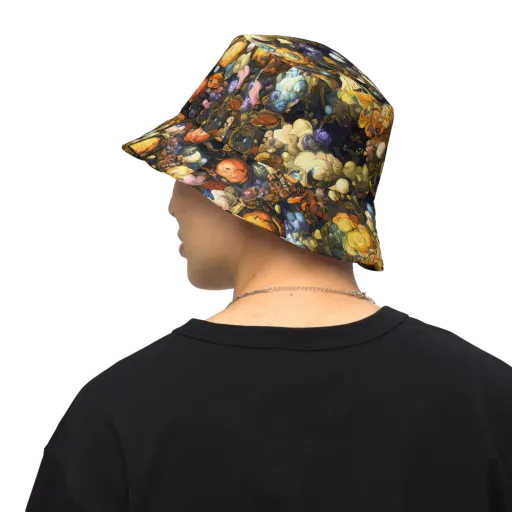Baroque Blossom on a Reversible Bucket Hat