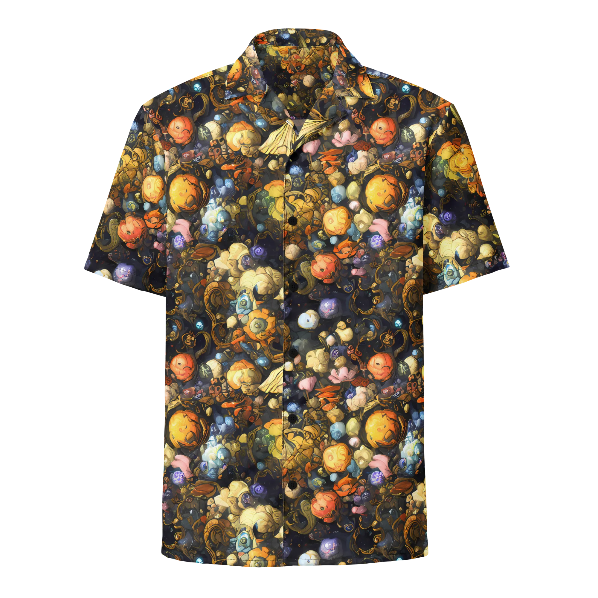 Baroque Blossom on Button Shirt — Front